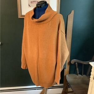 VGUC Free People Slouchy Orange Cowl Neck Sweater